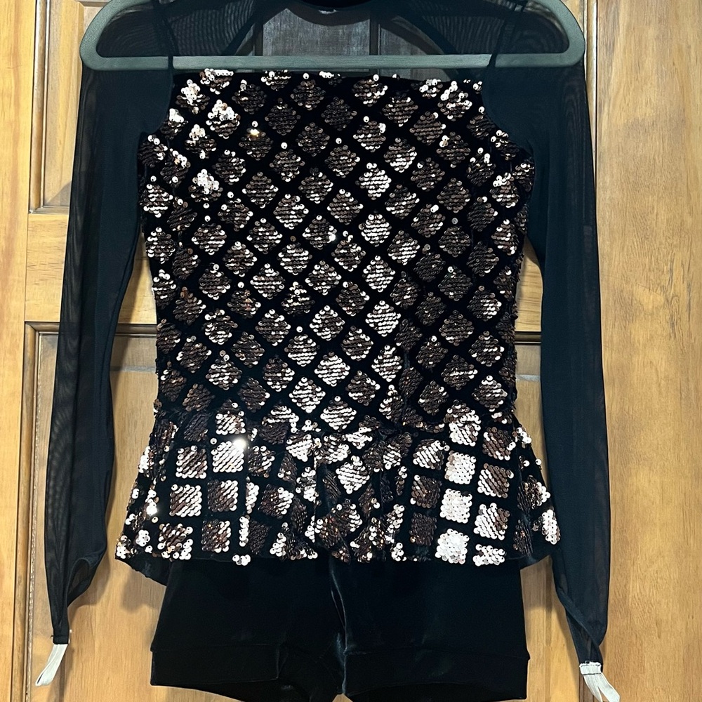 Black and Gold Weissman Dance Costume, size large child